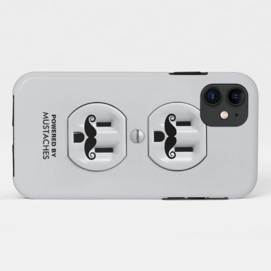 Persoonlijke Funny Mustache Power Outlet Case-Mate iPhone Case (Achterkant (horizontaal))