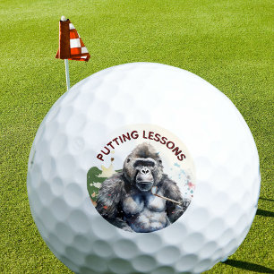 Persoonlijke Funny Novelty Gorilla die les geeft Golfballen