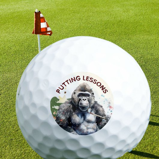 Persoonlijke Funny Novelty Gorilla die les geeft Golfballen