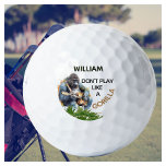 Persoonlijke Funny Novelty Name Gorilla Golfballen<br><div class="desc">Persoonlijke grappige herinnering aan het oude gorilla Story — gewoon afbeelding — de gorilla slaat geweldige schoten op de vaarweg, maar dan doet hij wat hij het beste weet — en raakt hij op dezelfde manier over het groen. Als je speciale verzoeken hebt, stuur je gewoon een chat of e-mail...</div>