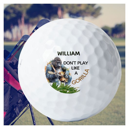 Persoonlijke Funny Novelty Name Gorilla Golfballen