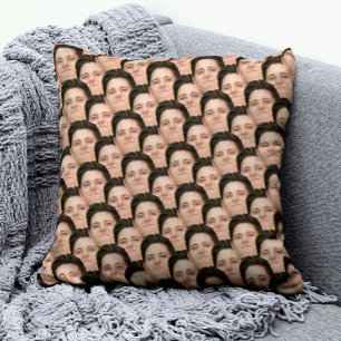 Persoonlijke Funny Overlapping Face Photo Accent Kussen