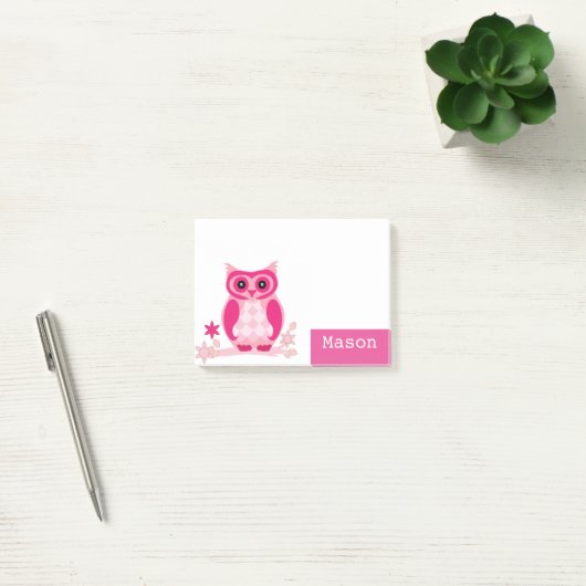 Persoonlijke Funny Pink Owl Post-it® Notes (Kantoor)