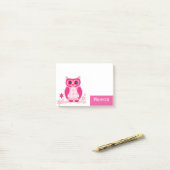 Persoonlijke Funny Pink Owl Post-it® Notes (Op bureau)