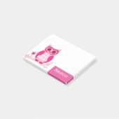 Persoonlijke Funny Pink Owl Post-it® Notes (Schuin)