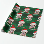 Persoonlijke Funny Pug Name Merry Kerstry Cadeaupapier (Uitgerold)