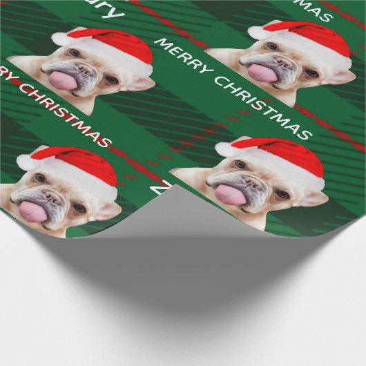 Persoonlijke Funny Pug Name Merry Kerstry Cadeaupapier (Hoek)