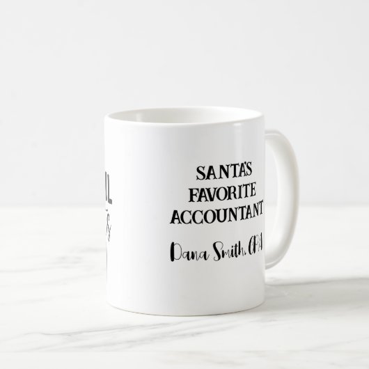 Persoonlijke Funny Santa's favoriete accountant Koffiemok (Voorkant rechts)