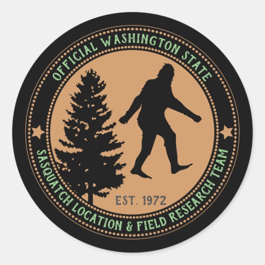 Persoonlijke Funny Sasquatch Locatie en Onderzoek Ronde Sticker (Voorkant)