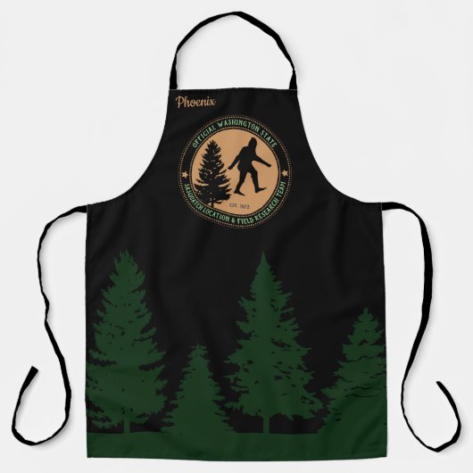 Persoonlijke Funny Sasquatch Locatie en Onderzoek Schort (Voorkant)