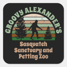 Persoonlijke Funny Sasquatch Sanctuary Square Stic Vierkante Sticker