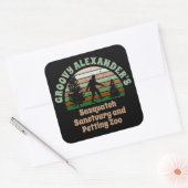 Persoonlijke Funny Sasquatch Sanctuary Square Stic Vierkante Sticker (Envelop)