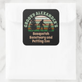 Persoonlijke Funny Sasquatch Sanctuary Square Stic Vierkante Sticker (Tas)