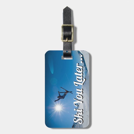 Persoonlijke Funny Skiing | Reis Bagagelabel (Voorkant verticaal)