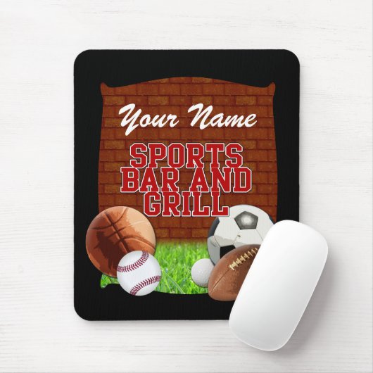 Persoonlijke Funny Sports Bar en Grill Muismat (Met muis)