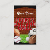 Persoonlijke Funny Sports Bar en Grill Visitekaartje (Achterkant)