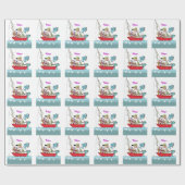 Persoonlijke Funny Vist Cartoon Cadeaupapier (Vlak)