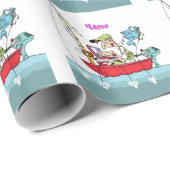 Persoonlijke Funny Vist Cartoon Cadeaupapier (Rol Hoek)