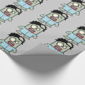 Persoonlijke FUNNY ZOMBIE cartoon Cadeaupapier (Hoek)