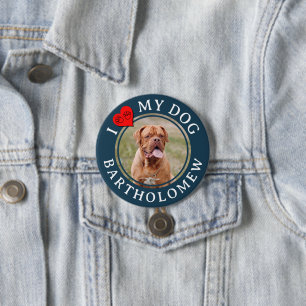 Persoonlijke Furbaby Mastiff-foto IK HOU VAN MIJN Ronde Button 7,6 Cm