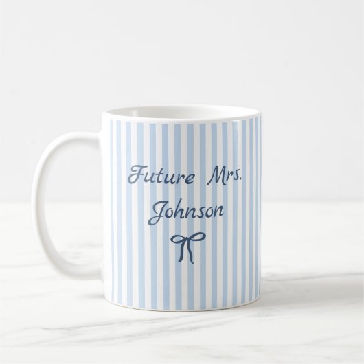 Persoonlijke Future Mrs Gestreepte Verloving Beker Koffiemok (Links)