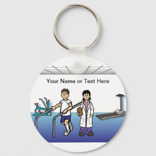 Persoonlijke fysieke therapie - Vrouw Cartoon Sleutelhanger