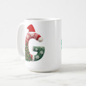 Persoonlijke "G" Kerstbrief Koffiemok (Voorkant links)