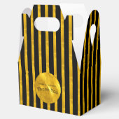 Persoonlijke Gable Boxes Zwart GOUD Strepen Bedankdoosjes (Geopend)