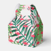 Persoonlijke Gable-dozen Tropisch blad Flamingo's Bedankdoosjes (Achterkant)