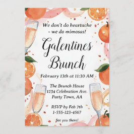 Persoonlijke Galentine Mimosa Brunchen Partij Uitn Kaart