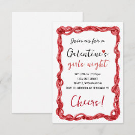 Persoonlijke Galentines Rode Feest Uitnodiging