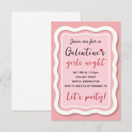 Persoonlijke Galentines Roze Feest Uitnodiging