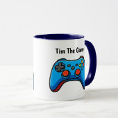 Persoonlijke gamer koffiemok met eigen naam cadeau mok (Voorkant rechts)