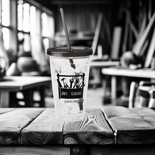 Persoonlijke garage acryl drinkbeker