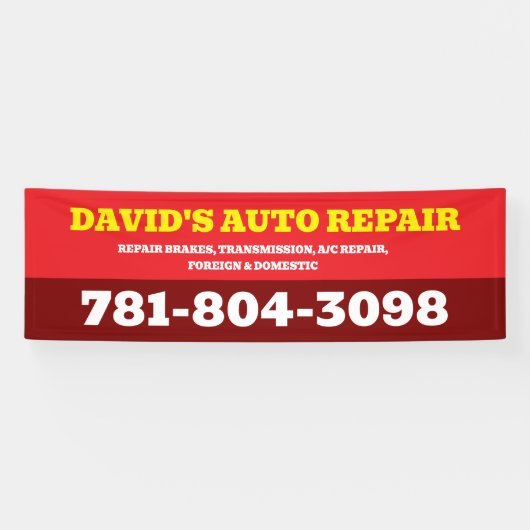 Persoonlijke garage- en mechanische winkel sign ba spandoek (Horizontaal)