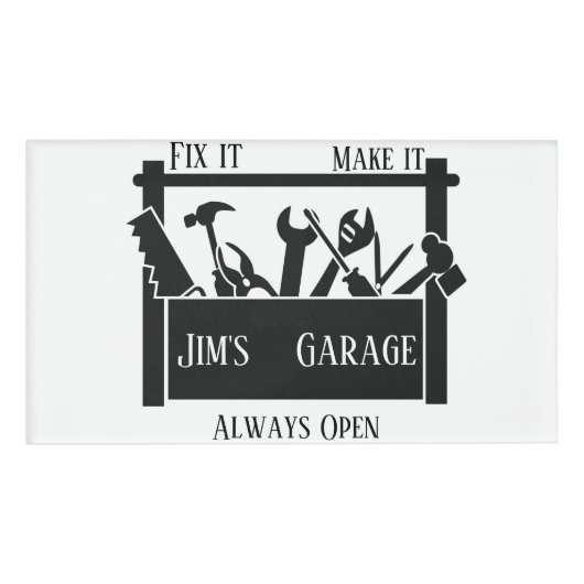 Persoonlijke garage naambadge (Voorkant)