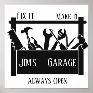 Persoonlijke garage poster
