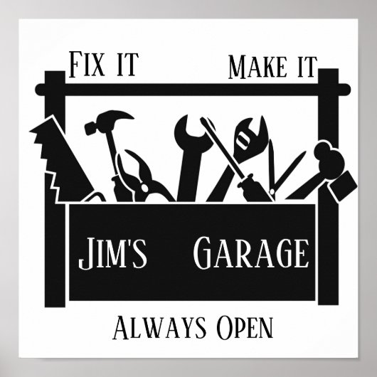 Persoonlijke garage poster (Voorkant)