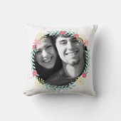 Persoonlijke Garland Floral Wedding Foto Kussen (Voorkant)