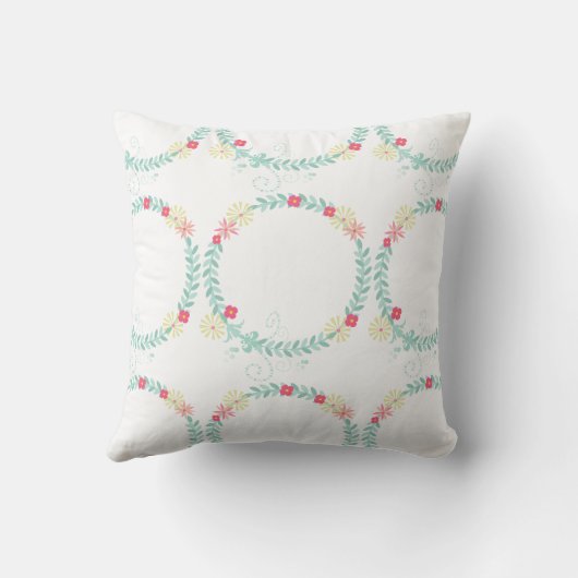 Persoonlijke Garland Floral Wedding Foto Kussen (Achterkant)