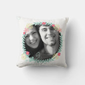 Persoonlijke Garland Floral Wedding Foto Kussen (Voorkant)