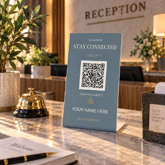 Persoonlijke Gast WiFi QR Code Vakantieverhuur Reclamebord Met Voetstuk