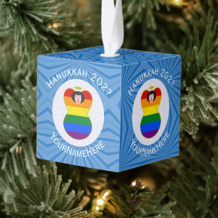 Persoonlijke Gay Pride Engel Zwart Haar Hanukkah V Decoratie