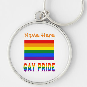 Persoonlijke Gay Pride LGBTQ Regenboog Ronde Metal Sleutelhanger