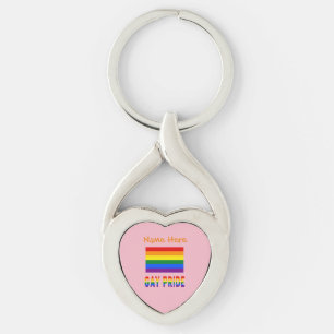 Persoonlijke Gay Pride LGBTQ Regenboogvlag Hart Sleutelhanger