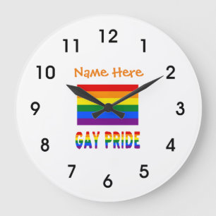 Persoonlijke Gay Pride LGBTQ Regenboogvlag Ronde Grote Klok