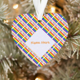 Persoonlijke Gay Pride LGBTQ Tegel Hart Acryl Ornament