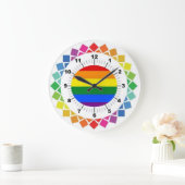 Persoonlijke Gay Pride LGBTQ-wandklok Grote Klok (Huis)