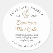 Persoonlijke Gebakken Waren Ronde Sticker (Voorkant)