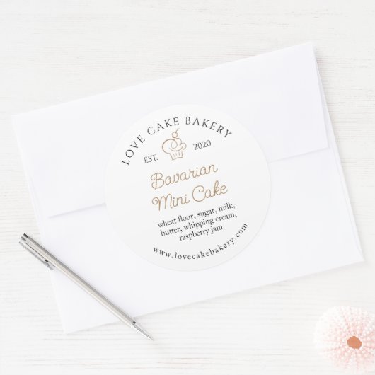 Persoonlijke Gebakken Waren Ronde Sticker (Envelop)